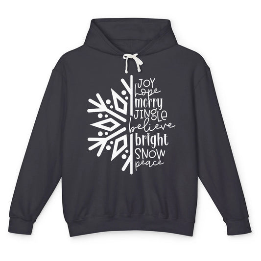 Snowflakes Christmas Joy Hope Merry Jungle Christmas Lovers Unisex Lightweight Hoodie