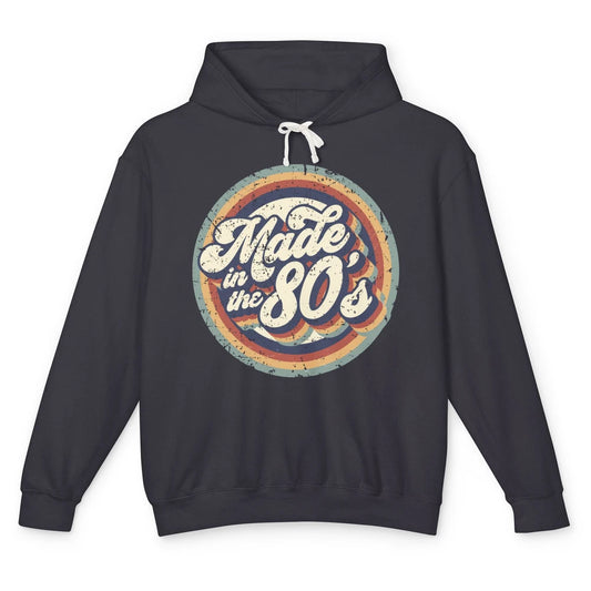 Retro Vintage Made In The 80's 1980s Born Birthday Day Gift Unisex Lightweight Hoodie