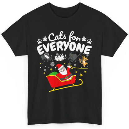 Merry Christmas Funny Cat For Everyone Santa Claus Reindeer Classic Unisex T-Shirt