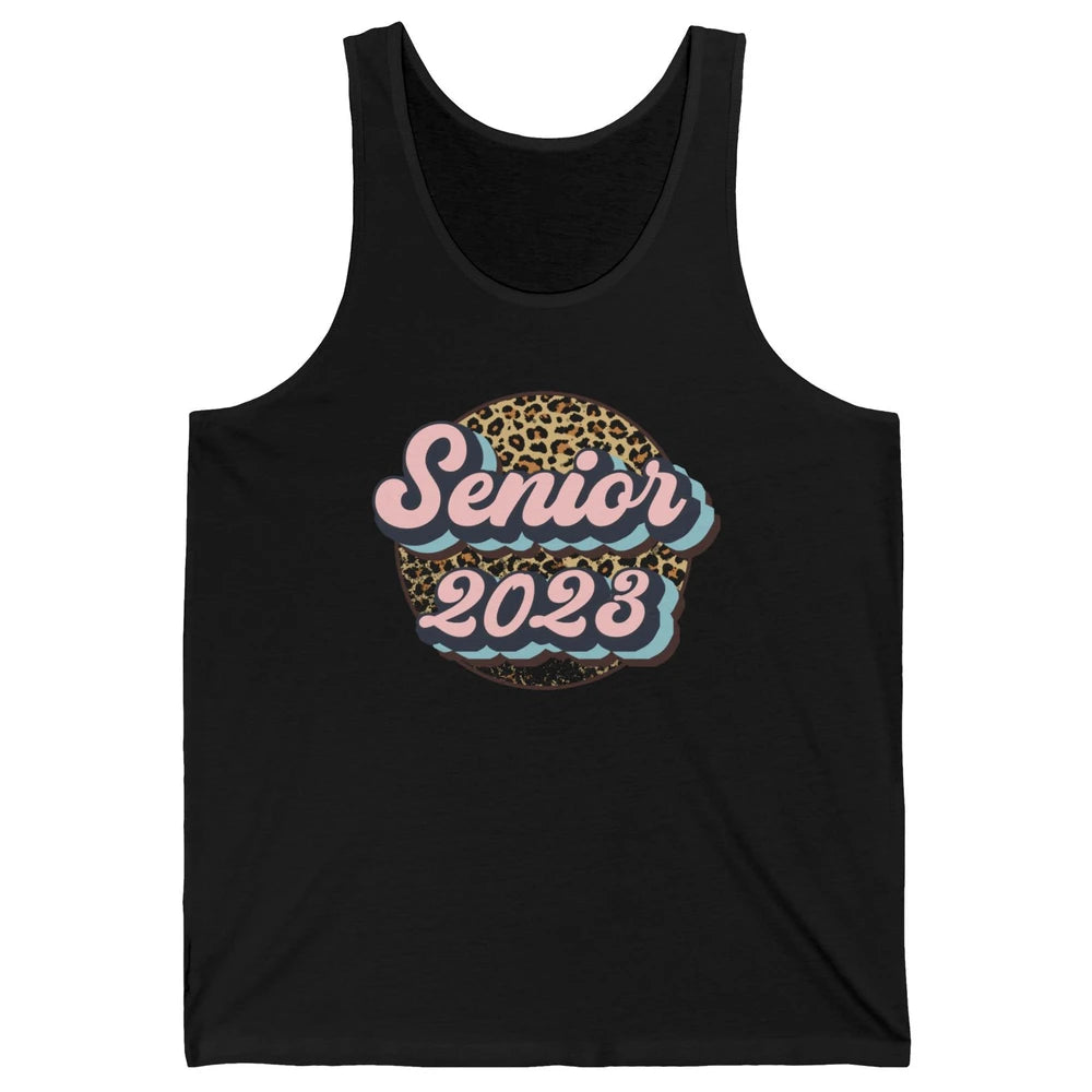 Retro Senior 2023 Leopard Back To School Western Graduation Unisex Jersey Tank