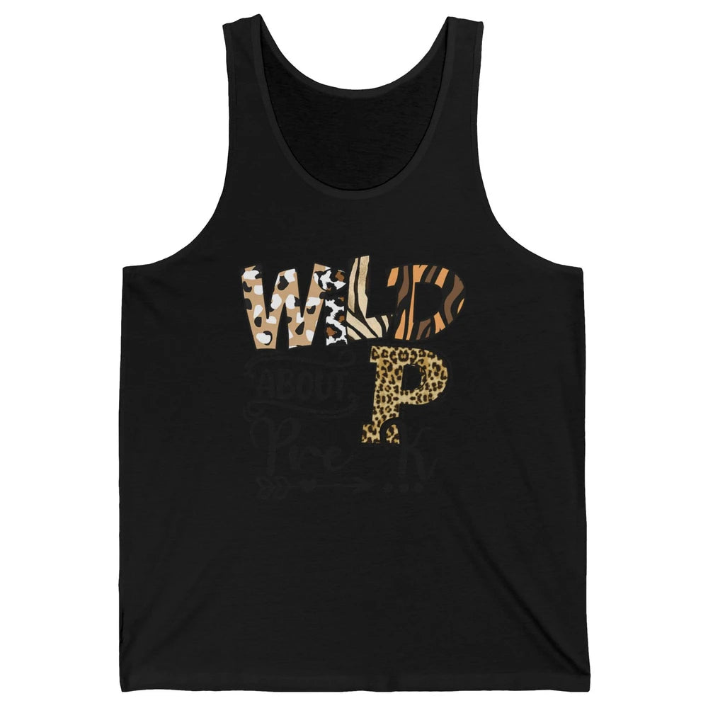 Wild About Pre-K Leopard Preschool Teacher Back To School Unisex Jersey Tank