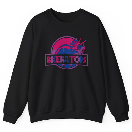 Biceratops Bisexual Ceratops Dinosaur LGBT Pride Month Unisex Crewneck Sweatshirt