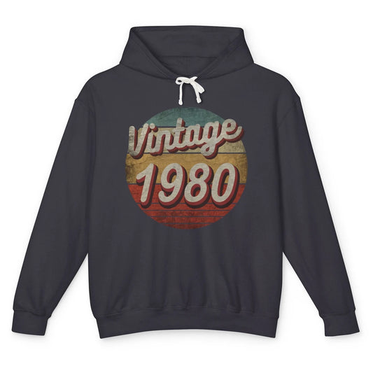 Retro Vintage 1980 Men Women Birthday Gift Born In 1980s Unisex Lightweight Hoodie