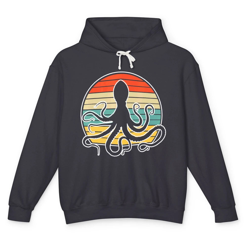 Retro Octopus Kraken Ocean Sea Creature Pirate Vintage Humor Unisex Lightweight Hoodie