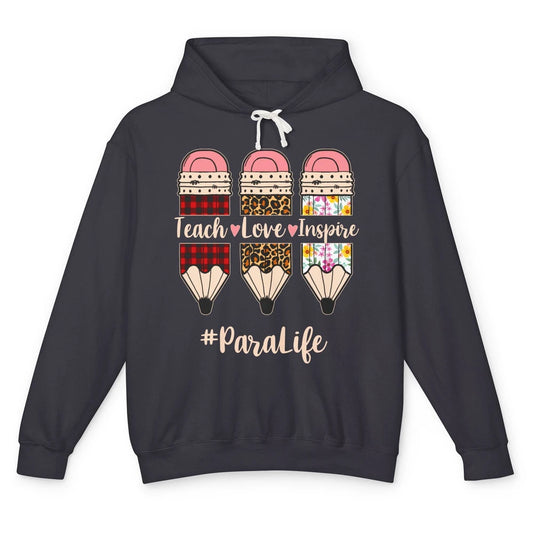 Floral Pencil Teach Love School Para Life Paraprofessional Unisex Lightweight Hoodie