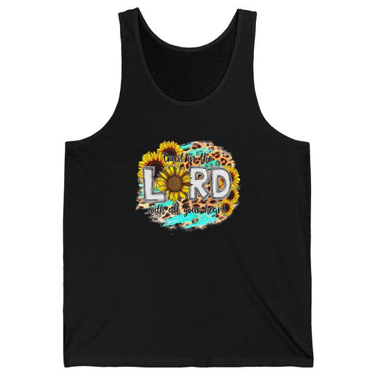 Trust In Lord Leopard Sunflower God Christian Jesus Christ Unisex Jersey Tank