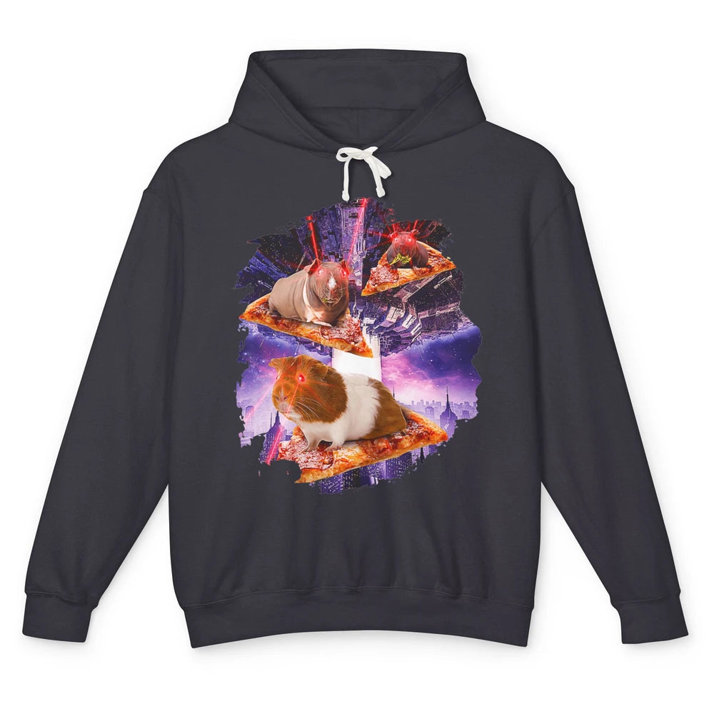 Funny Guinea Pig With Laser Eyes Space Galaxy Animal Hamster Unisex Lightweight Hoodie