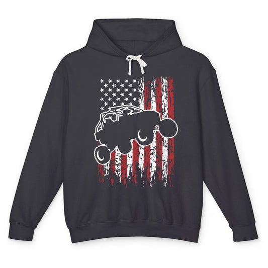 US Flag ATV Side By Side Rider UTV July 4th Offroad Riding Unisex Lightweight Hoodie