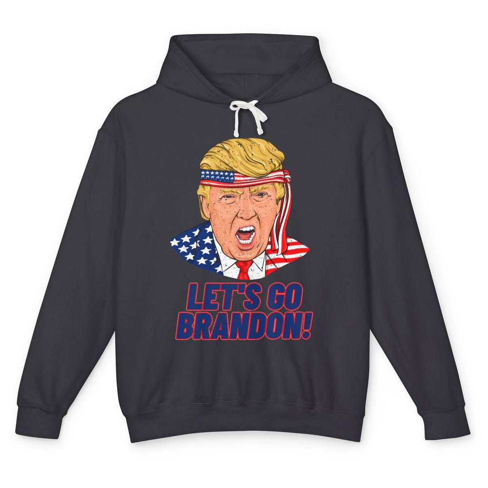 US Flag Trump Let's Go Bran-don Conservative Anti Liberal Unisex Lightweight Hoodie