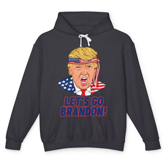 US Flag Trump Let's Go Bran-don Conservative Anti Liberal Unisex Lightweight Hoodie