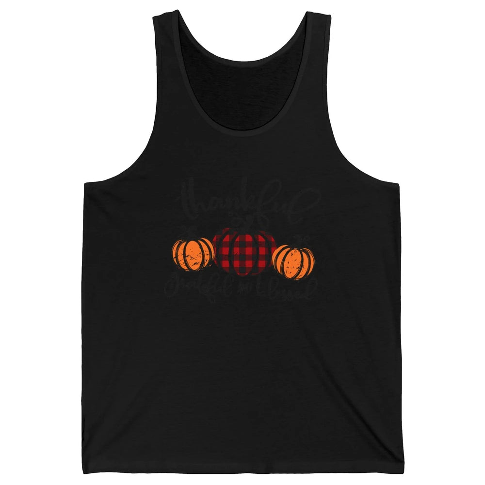 Vintage Grateful Thankful Blessed Pumpkin Fall Thanksgiving Unisex Jersey Tank