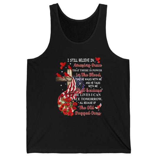 Cardinals US Flag I Still Believe In Amazing Grace Christian Unisex Jersey Tank