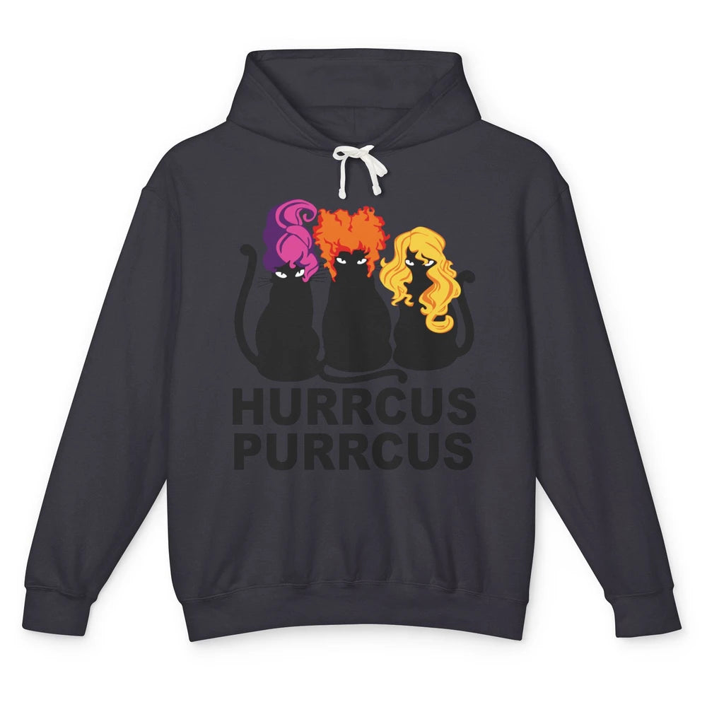 Black Cat Witch Hurrcus Purrcus Halloween Costume Cat Lovers Unisex Lightweight Hoodie