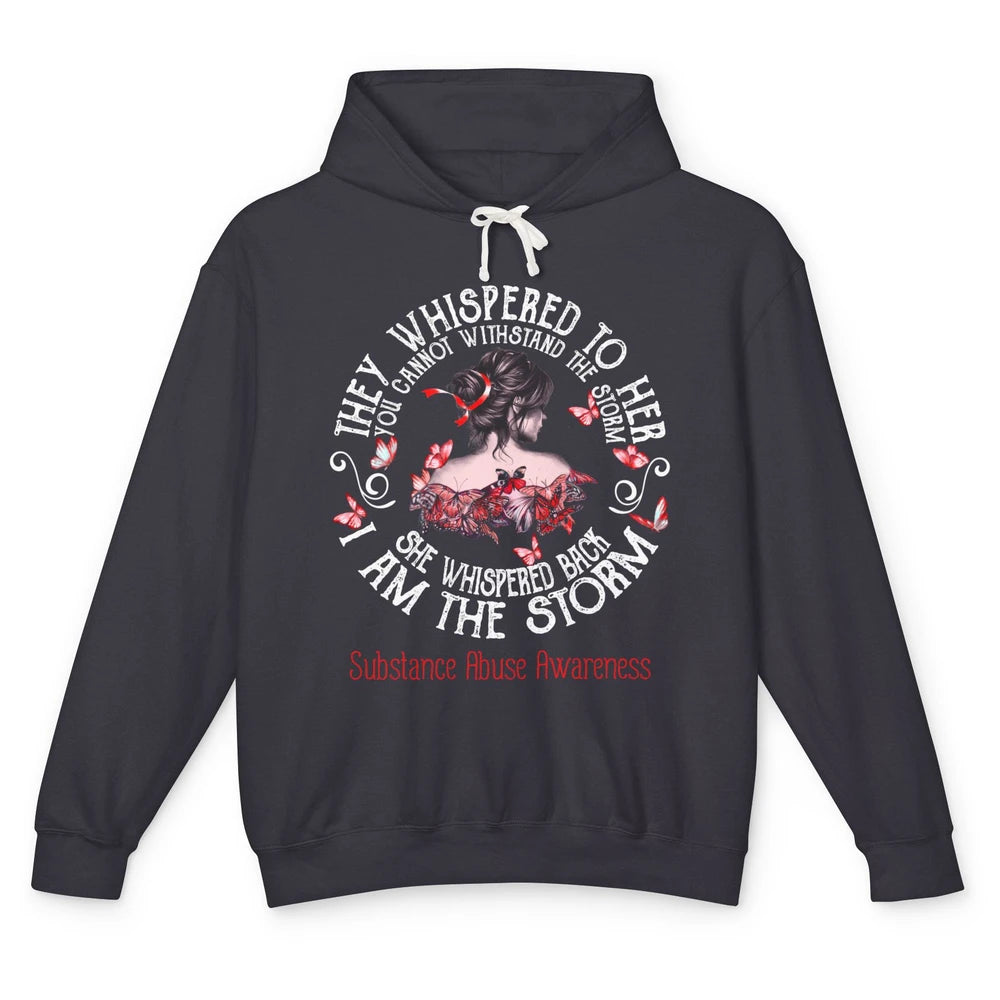 The Storm Substance Abuse Awareness Red Woman Appreciation Unisex Lightweight Hoodie