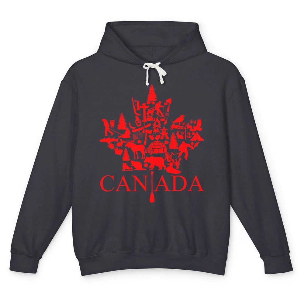 Canada Maple Leaf Canadian Symbols Canadian Root Gift Unisex Lightweight Hoodie