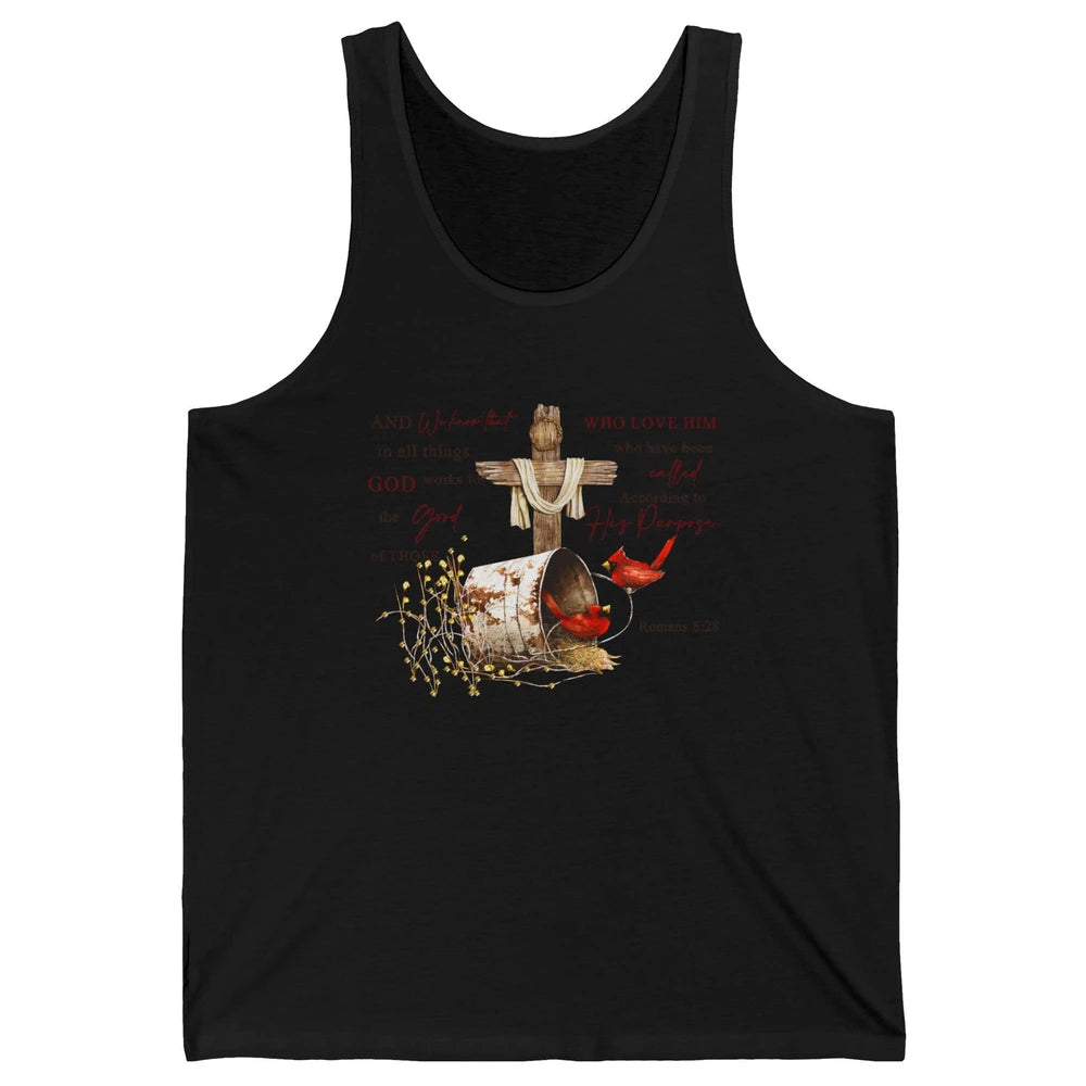 Cardinals Jesus Cross God Works For The Good Christian Gift Unisex Jersey Tank