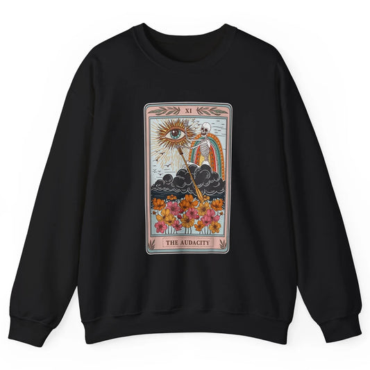 Tarot Card The Audacity Skeleton Mystical Eye Aesthetic Goth Unisex Crewneck Sweatshirt