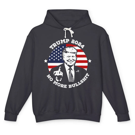 Retro US Flag Trump 2024 No More President Trump Return 2024 Unisex Lightweight Hoodie