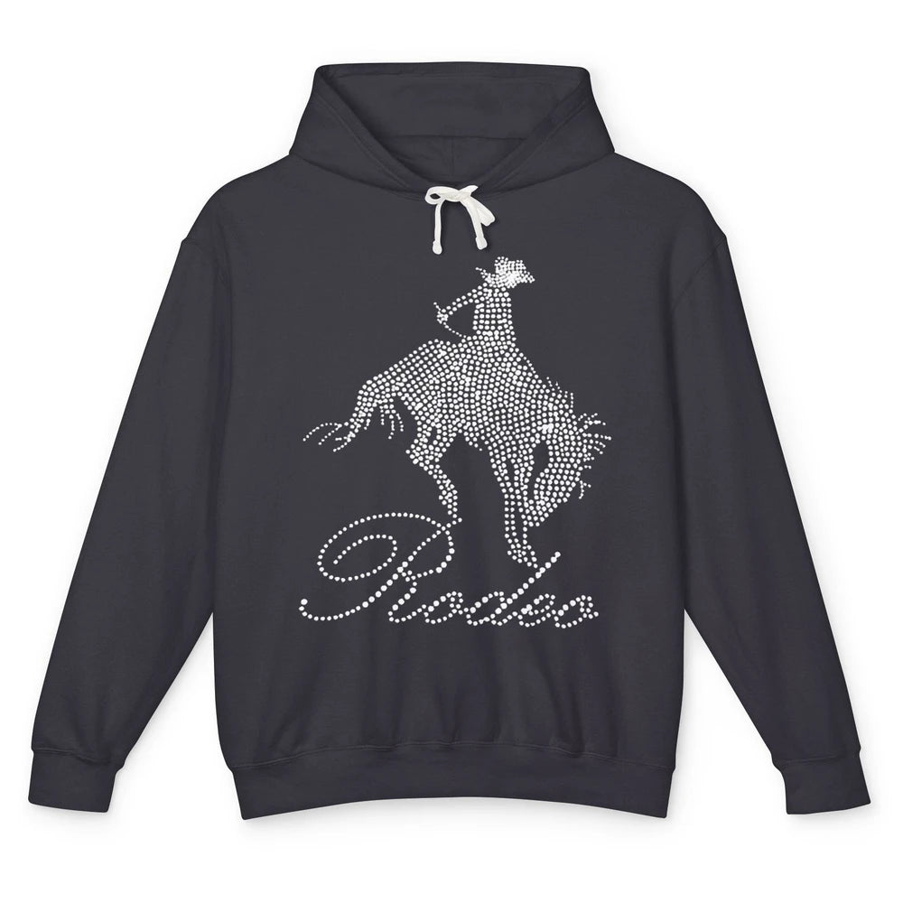 Western Cowgirl Bling Rhinestone Country Cowboy Riding Horse Unisex Lightweight Hoodie