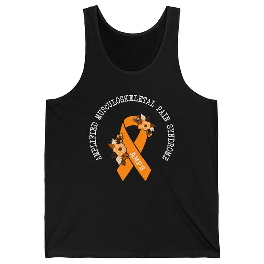 Amplified Musculoskeletal Pain Syndrome AMPS Orange Ribbon Unisex Jersey Tank