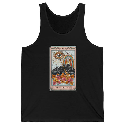 Tarot Card The Audacity Skeleton Mystical Eye Aesthetic Goth Unisex Jersey Tank