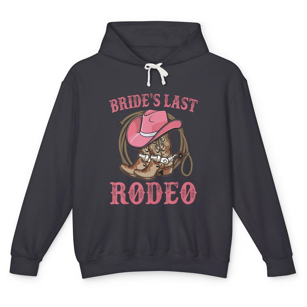 Bride's Last Rodeo Cowgirl Hat Bachelorette Party Wedding Unisex Lightweight Hoodie