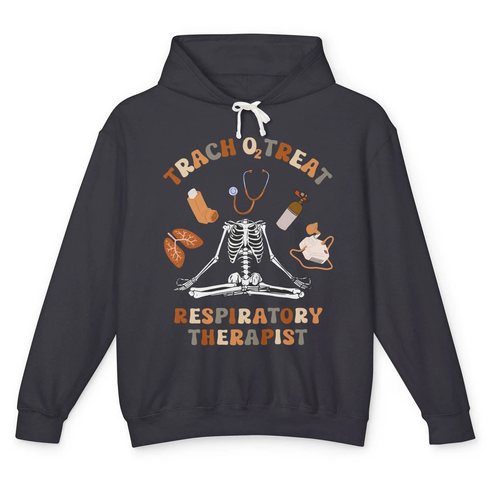 Halloween Respiratory Therapist Skeleton Breathe RT Nurse Unisex Lightweight Hoodie