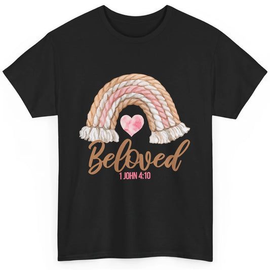 Beloved Christian Women Vintage Rainbow Bible Verse Heart Classic Unisex T-Shirt