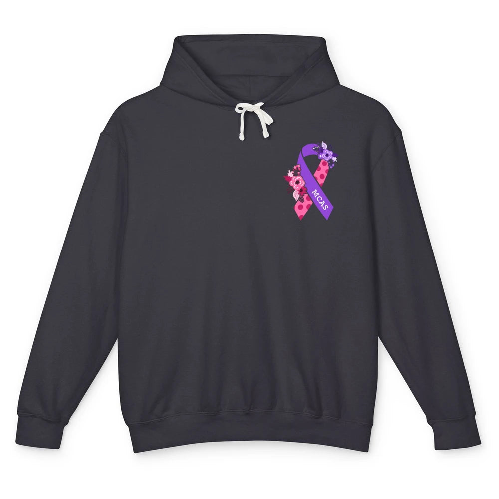 MCAS Mast Cell Activation Syndrome Awareness Ribbon Pocket Unisex Lightweight Hoodie