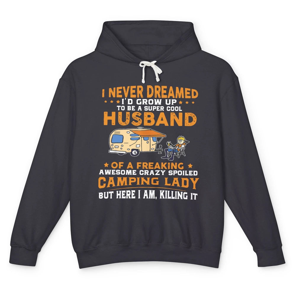 Cool Husband of An Awesome Camping Lady Happy Campers Unisex Lightweight Hoodie