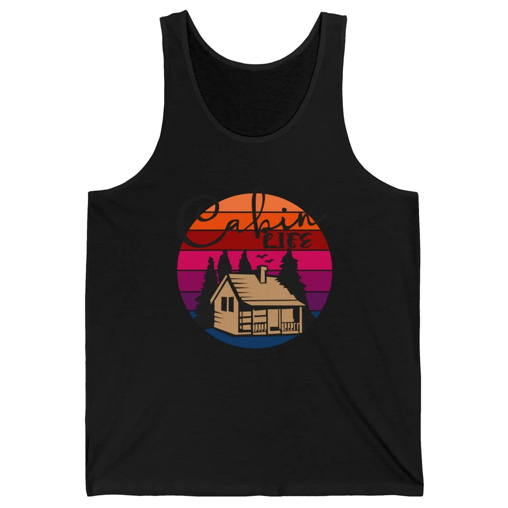 Cabin Life Vintage Cabin Camping Northern Lakes Outdoor Life Unisex Jersey Tank