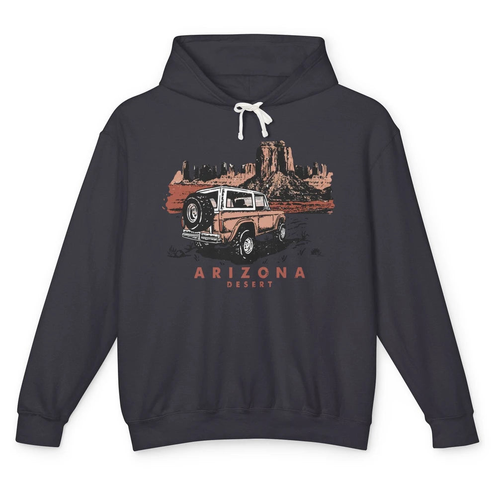 Retro Arizona Desert Truck Country Adventure Nature Lovers Unisex Lightweight Hoodie