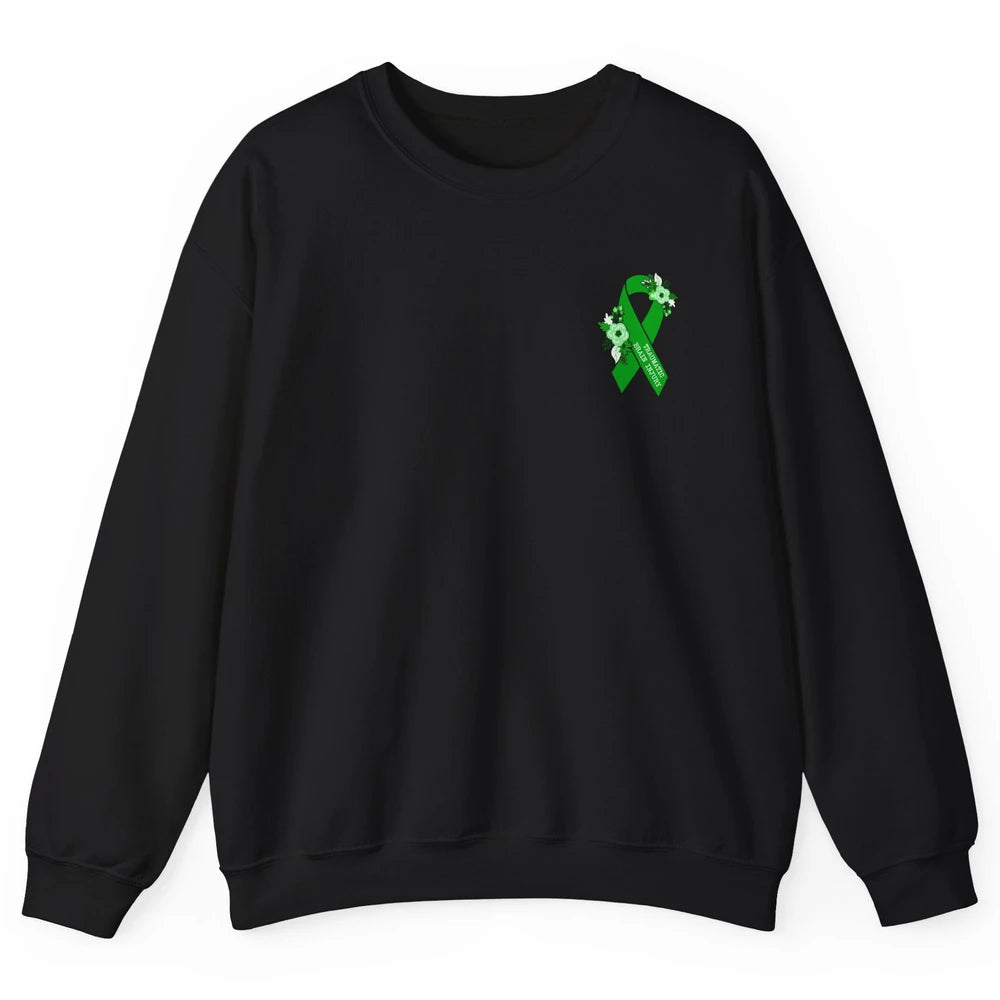 Traumatic Brain Injury Awareness Floral Green Ribbon TBI Unisex Crewneck Sweatshirt