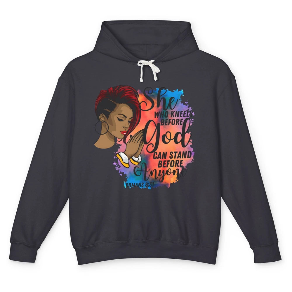 She Who Kneels Before God Praying Religious Christian Afro Unisex Lightweight Hoodie