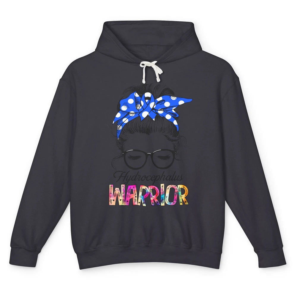 Messy Hair Bun Woman Warrior Hydrocephalus Cancer Awareness Unisex Lightweight Hoodie