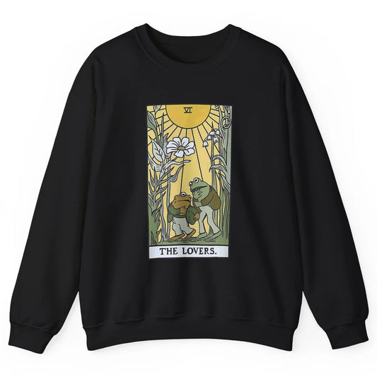 The Lovers Frog Toad Tarot Card Mystic Cottagecore Halloween Unisex Crewneck Sweatshirt