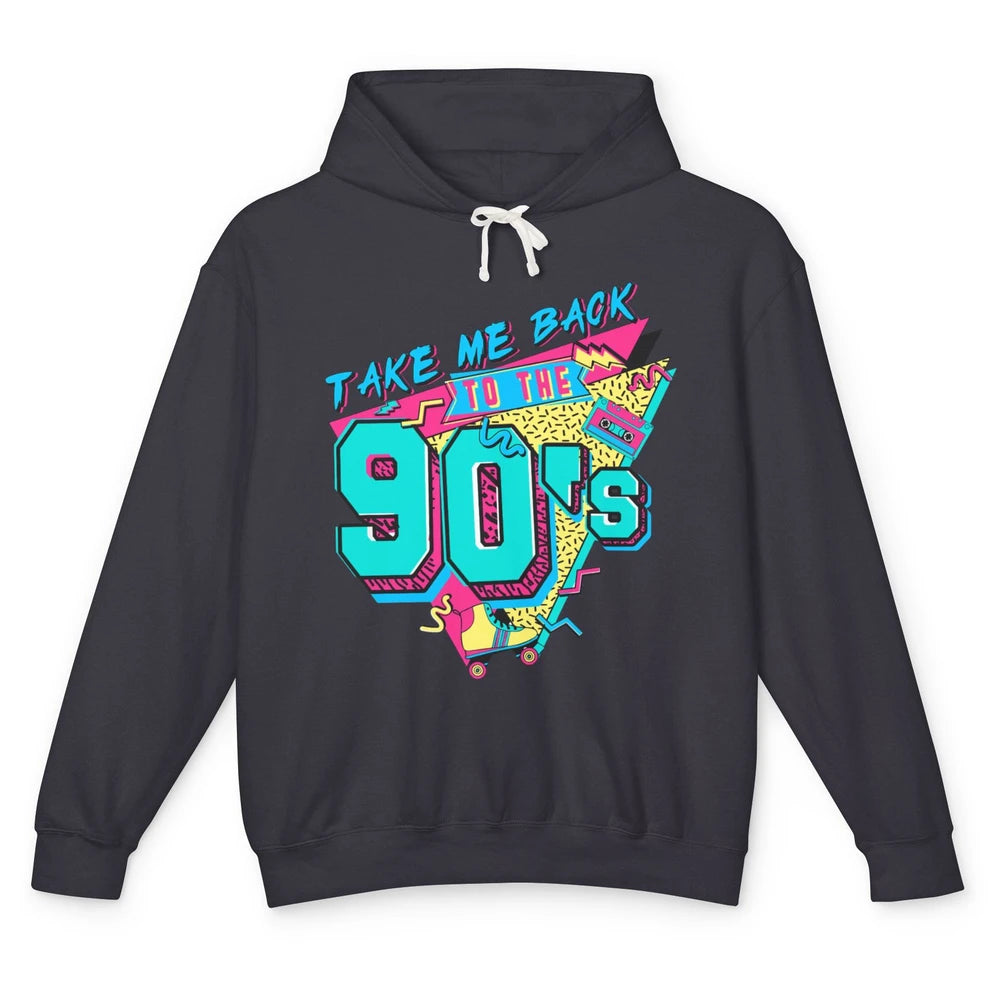 Vintage Take Me Back To The 90s Cassette Retro Rainbow Child Unisex Lightweight Hoodie