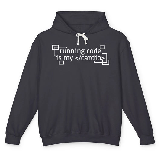 Funny Coder Running Code Is My Programmer Computer Science Unisex Lightweight Hoodie