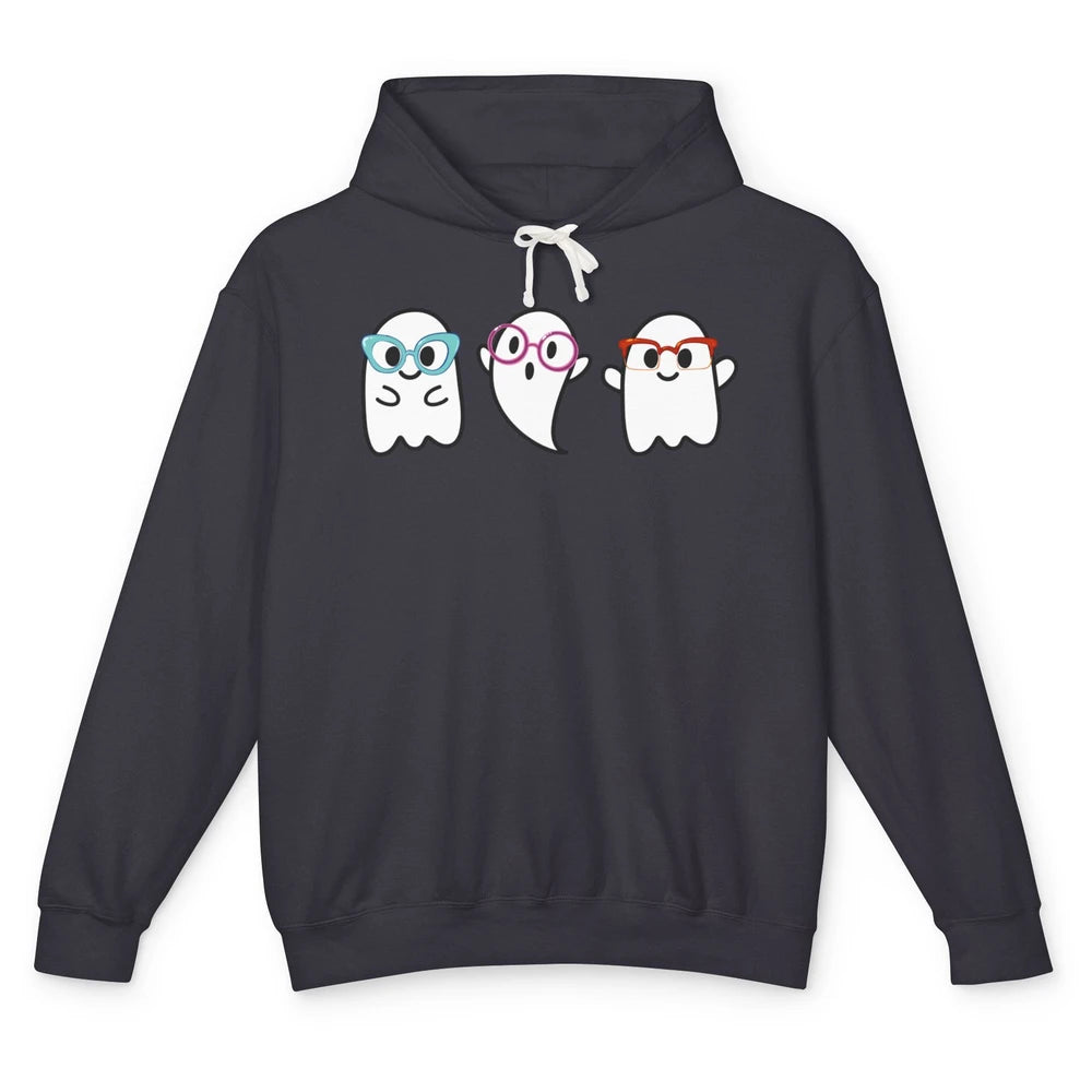 Cute Little Ghosts Glasses Optometrist Halloween Optician Unisex Lightweight Hoodie