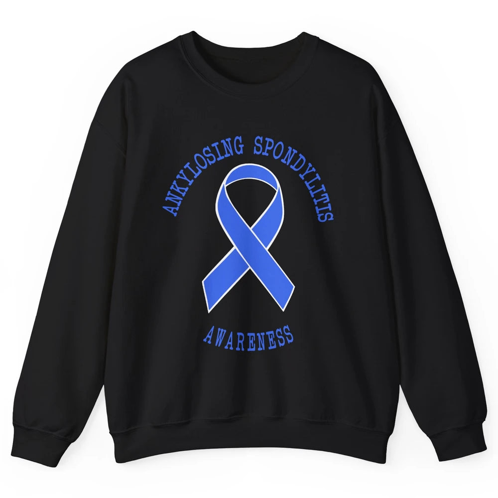 Ankylosing Spondylitis Awareness Support Blue Ribbon Gift Unisex Crewneck Sweatshirt