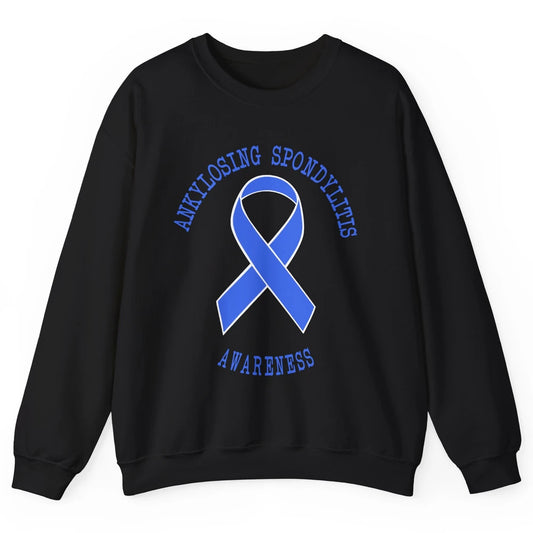 Ankylosing Spondylitis Awareness Support Blue Ribbon Gift Unisex Crewneck Sweatshirt