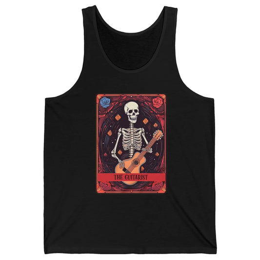 Retro Skeleton Musician The Guitarist Tarot Card Halloween Unisex Jersey Tank