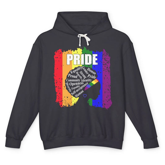 Proud Afro Girl Gay Pride Month Equality Unisex Lightweight Hoodie