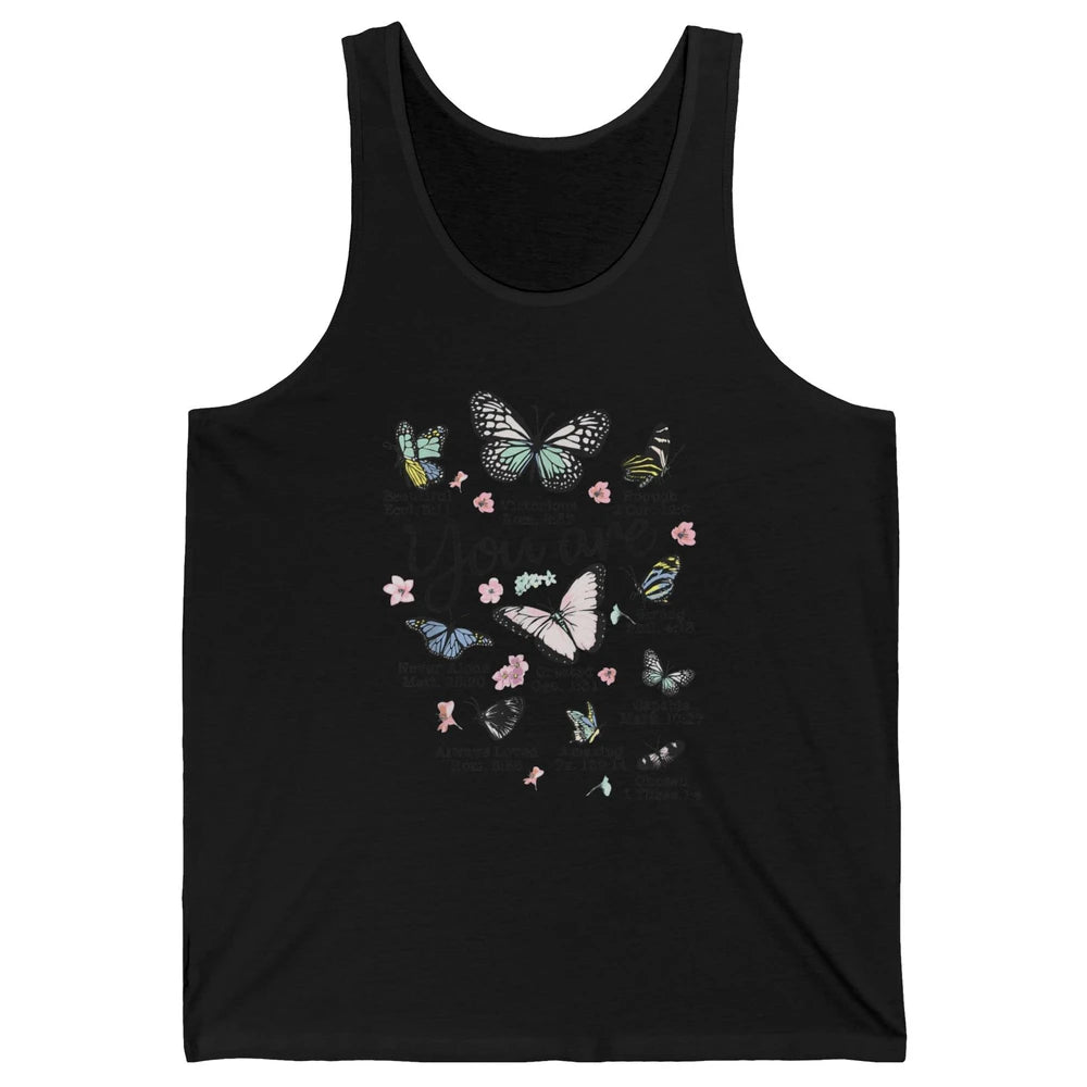 You Are Beautiful Bible Verse Butterfly Christian Jesus God Unisex Jersey Tank