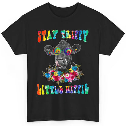 Stay Trippy Little Hippie Heifer Licking Highland Cow Peace Classic Unisex T-Shirt