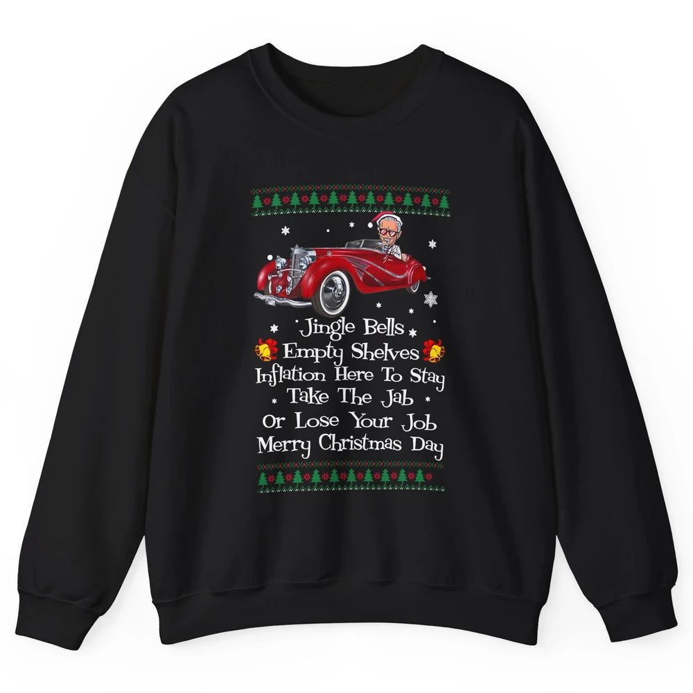 Funny Joe Biden Driving Jingle Bells Santa Christmas Costume Unisex Crewneck Sweatshirt