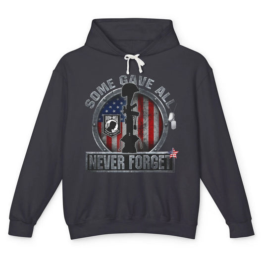 Retro US Veteran Some Gave All Never Forget Memorial Day Unisex Lightweight Hoodie