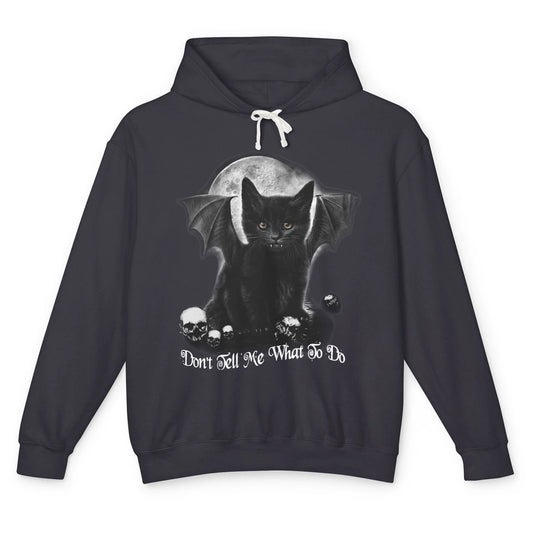 Black Cat Witch Don't Tell Me What To Do Halloween Costume Unisex Lightweight Hoodie