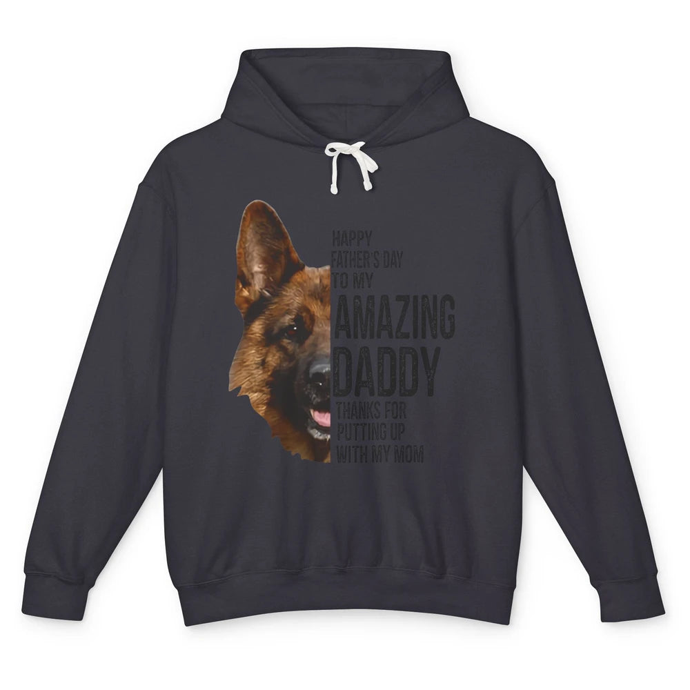 German Shepherd Dad Happy Fathers Day To My Amazing Dad Dog Unisex Lightweight Hoodie