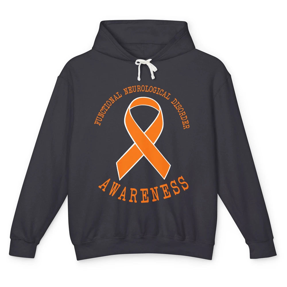 Functional Neurological Disorder Awareness FND Orange Ribbon Unisex Lightweight Hoodie